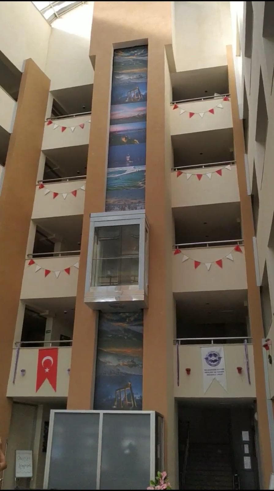 resim baskılı asansör perdesi